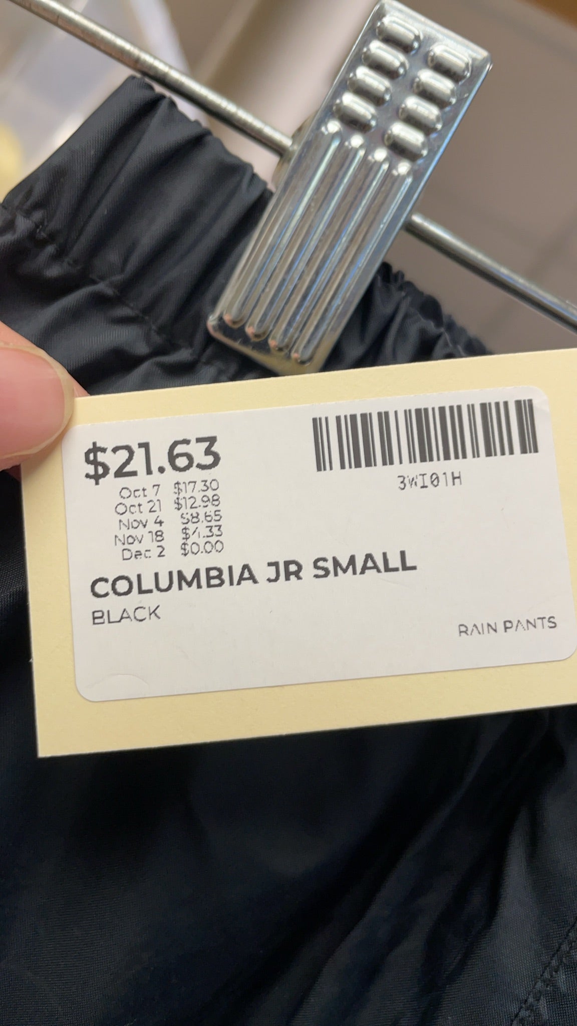 Columbia Rain Pants Youth Small (8) Black