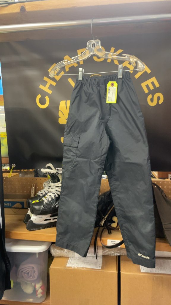 Columbia Youth Cargo Rain Pants - Black, Size 6-7