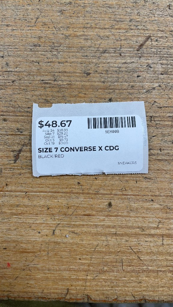 Converse x CDG Play Chuck 70 Low Black/Red - Size 7