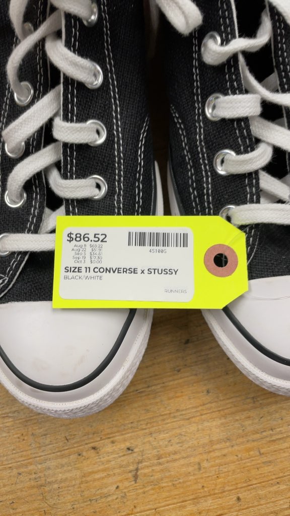 Converse x Stussy Chuck 70 High Top Sneakers - Size 11