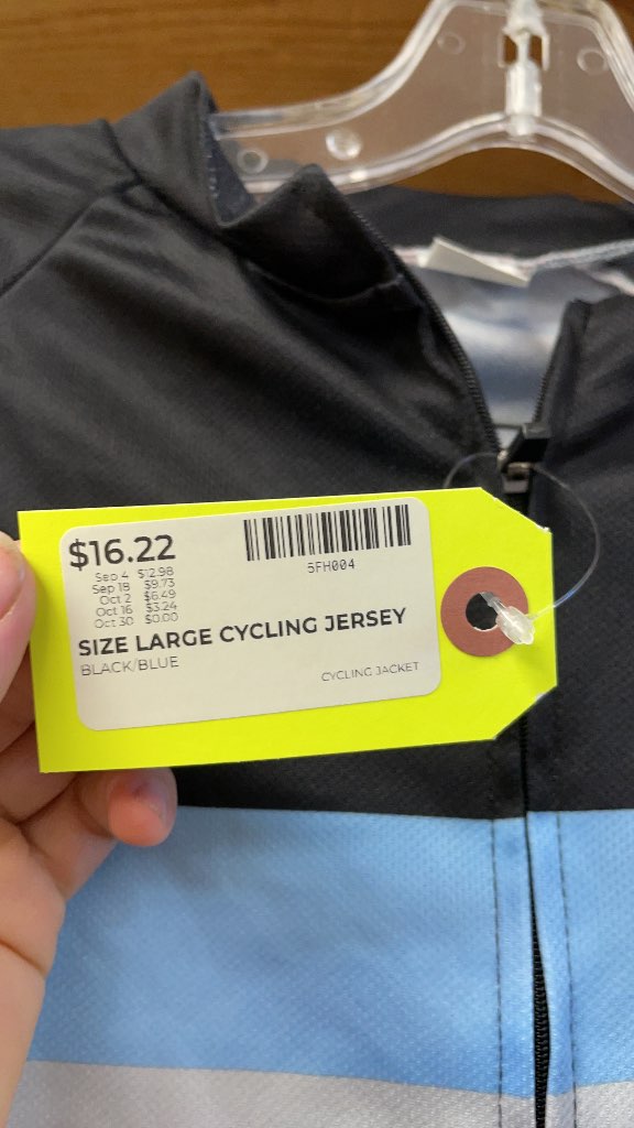 Cycling Jersey - Size Large - Black/Blue/White