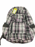 Dakine Grey and Purple Plaid Backpack