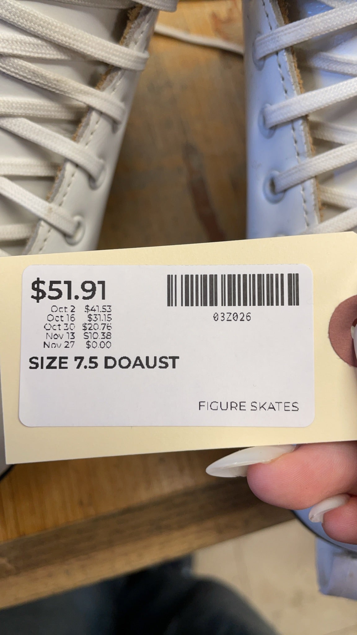 Daoust Elizabeth Manley Size 7.5 Figure Skates