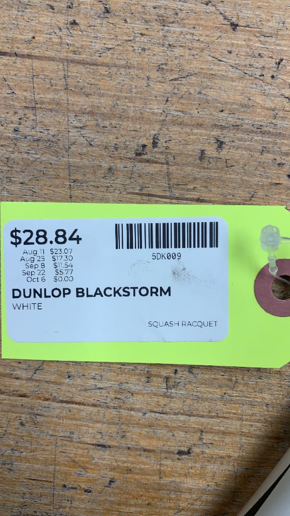 Dunlop Blackstorm Squash Racquet