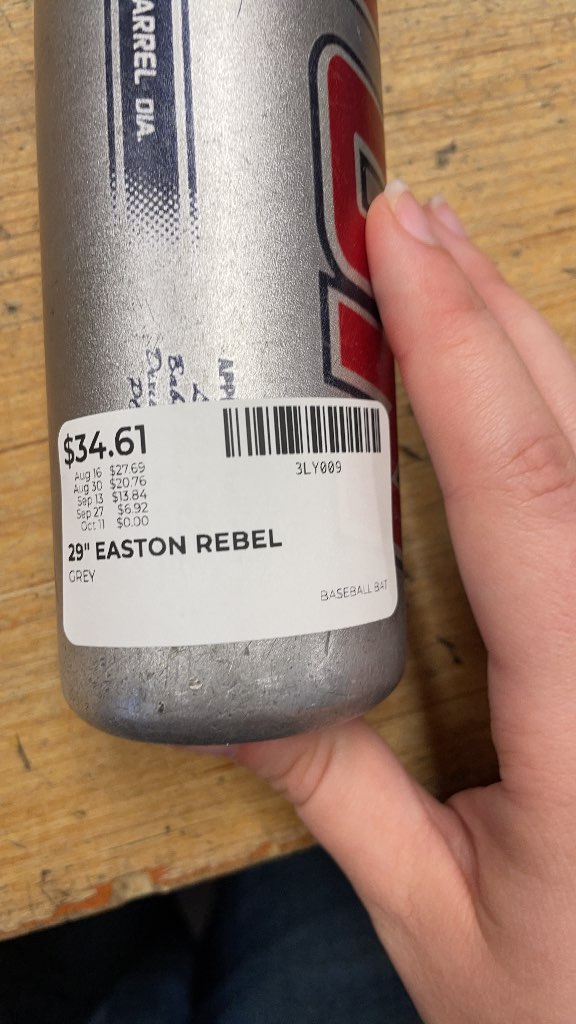 Easton Rebel 29" Baseball Bat - Grey