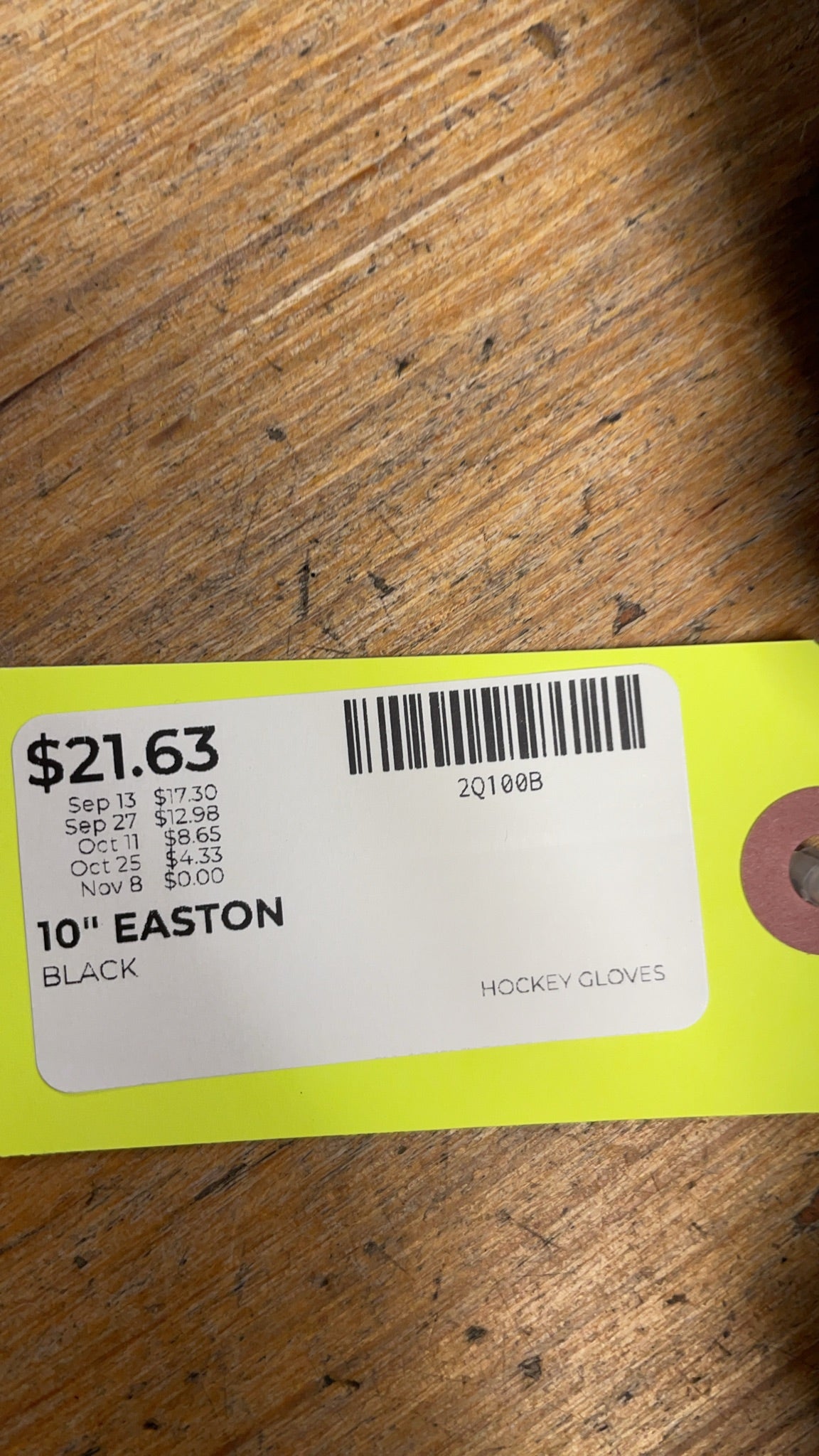 Easton Reflex EQ 10" Black Hockey Gloves