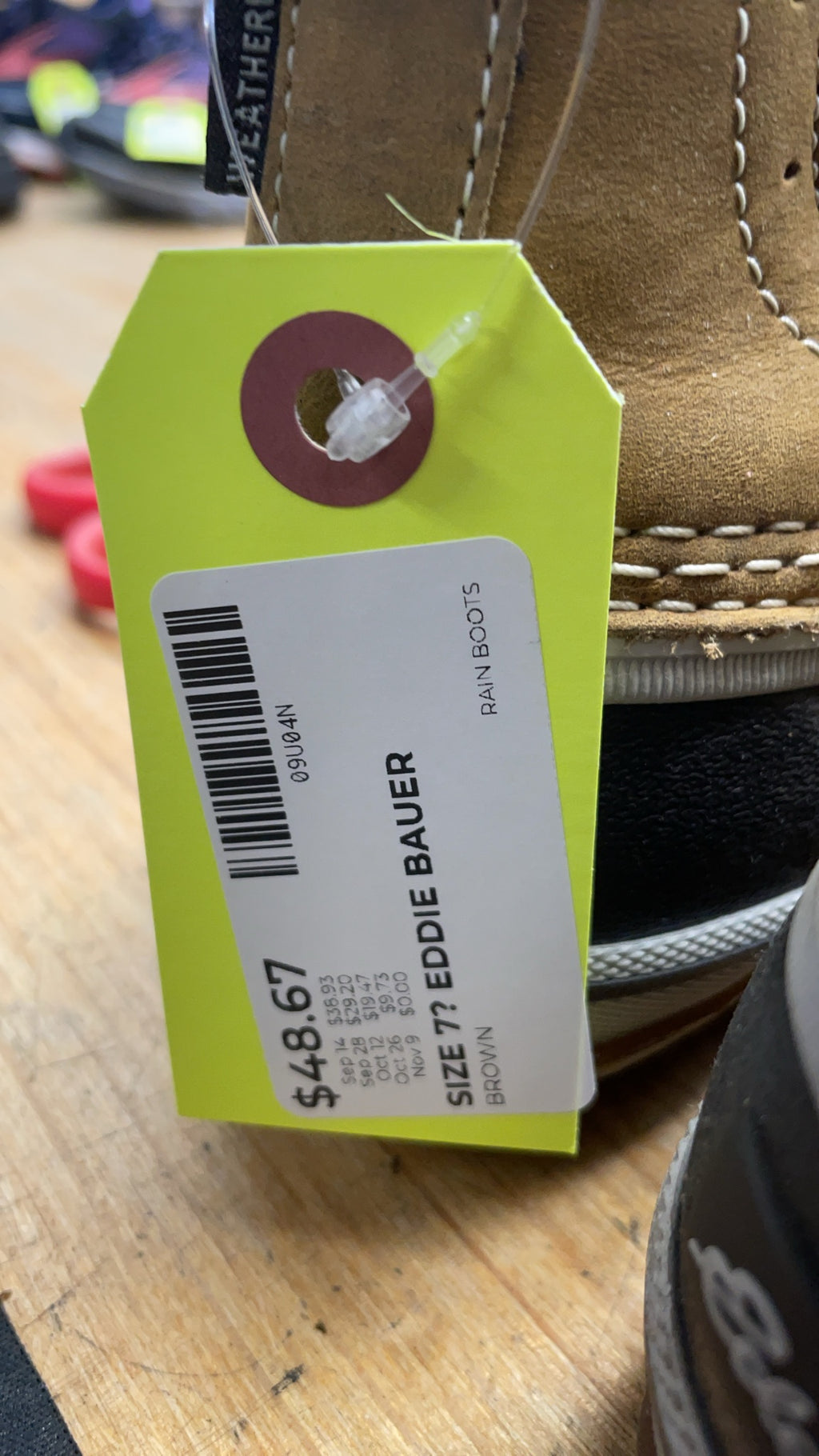 Eddie Bauer Rain Boots Size 7 Brown