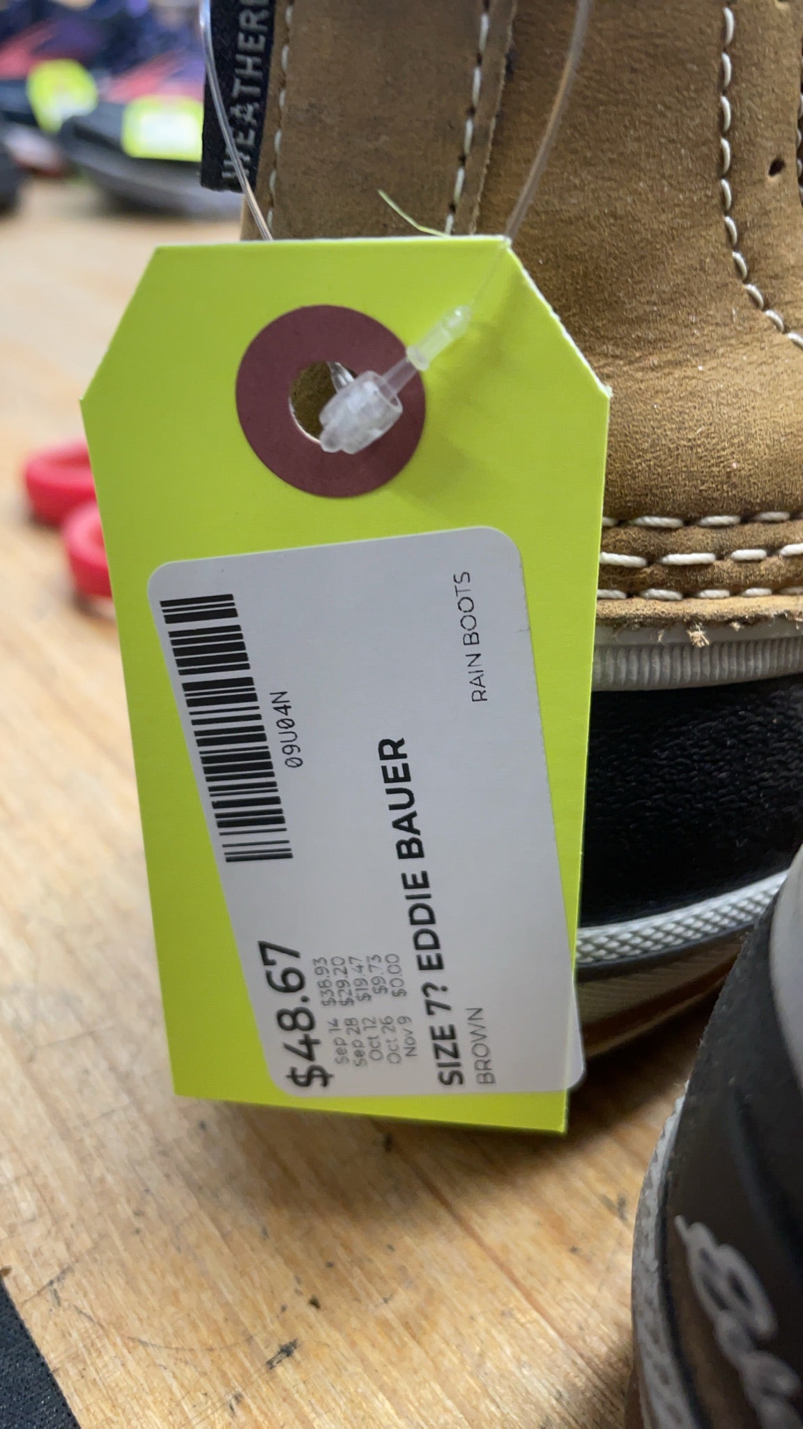 Eddie Bauer Rain Boots Size 7 Brown