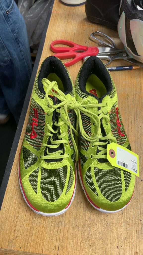 Fila Size 9 Yellow Running Shoes