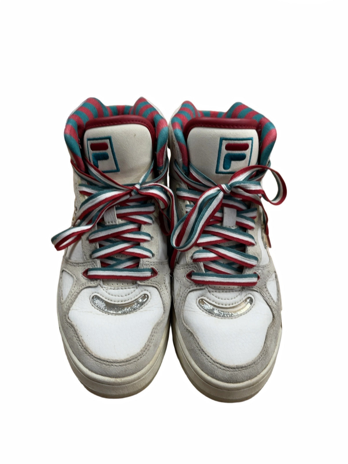 Fila Teratach Size 6 Cream/Red/Green High-Top Sneakers