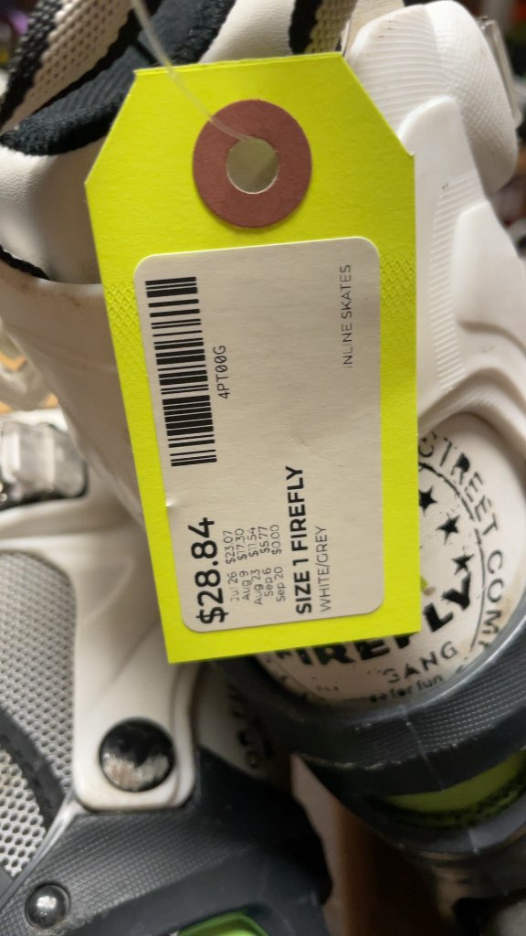 Firefly Size 1 Inline Skates - White/Grey