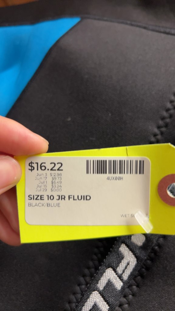 Fluid Junior Size 10 Wetsuit - Black/Blue