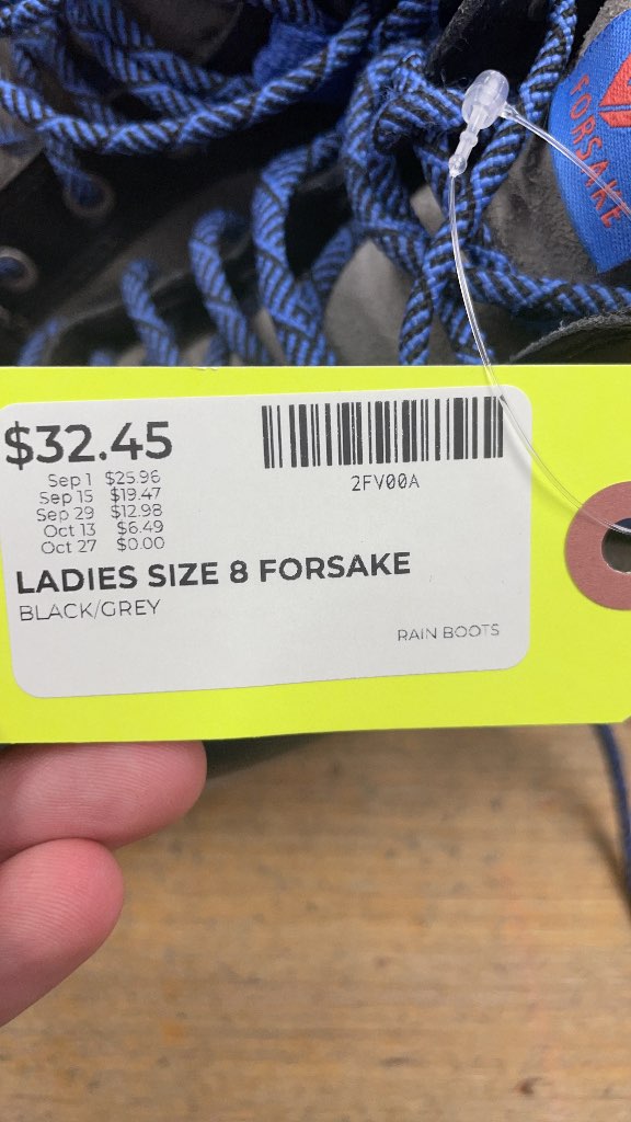 Forsake Ladies Size 8 Rain Boots - Black/Grey