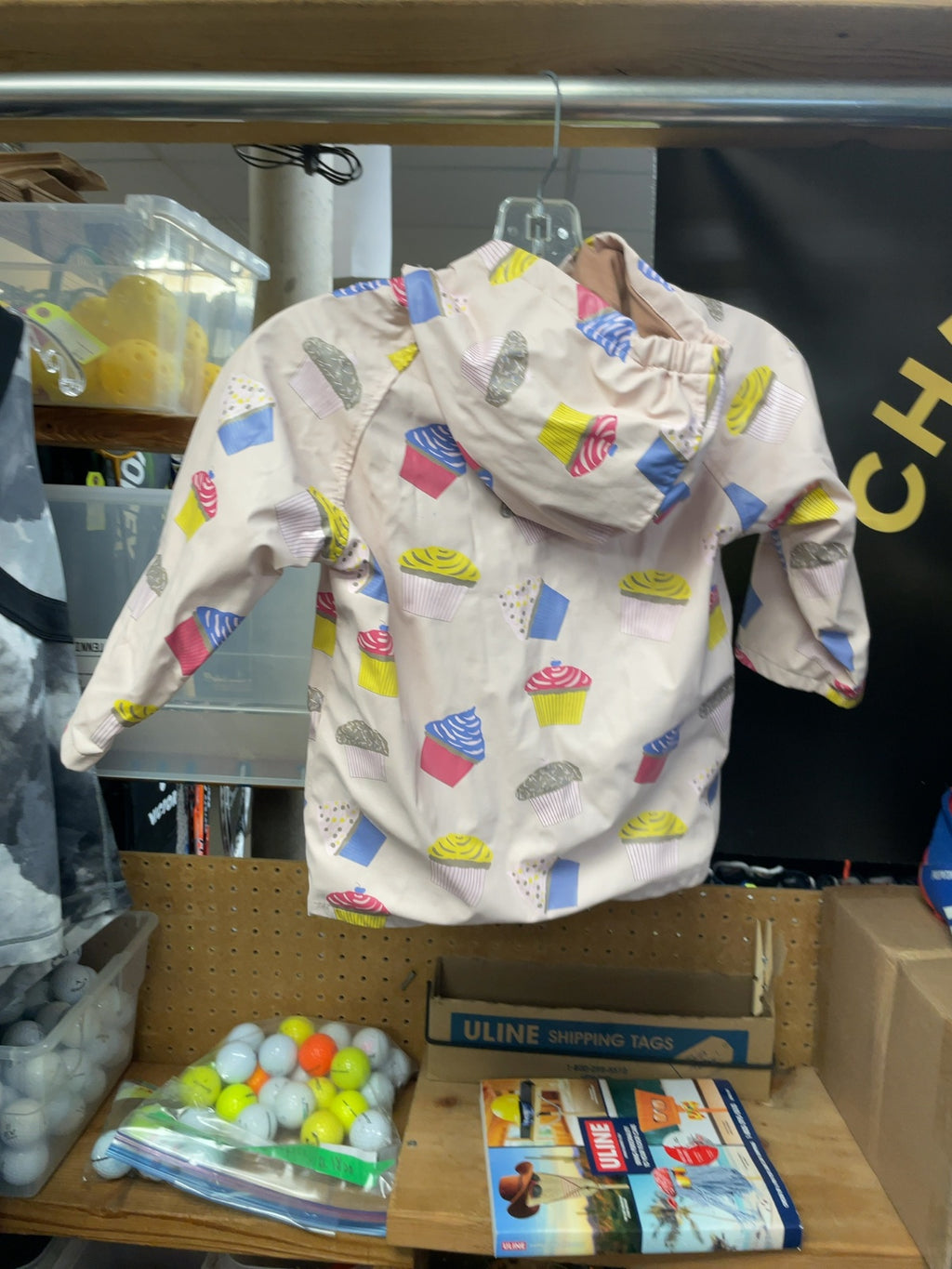 Foxfire Rain Jacket Size 4 Pink Cupcake Print