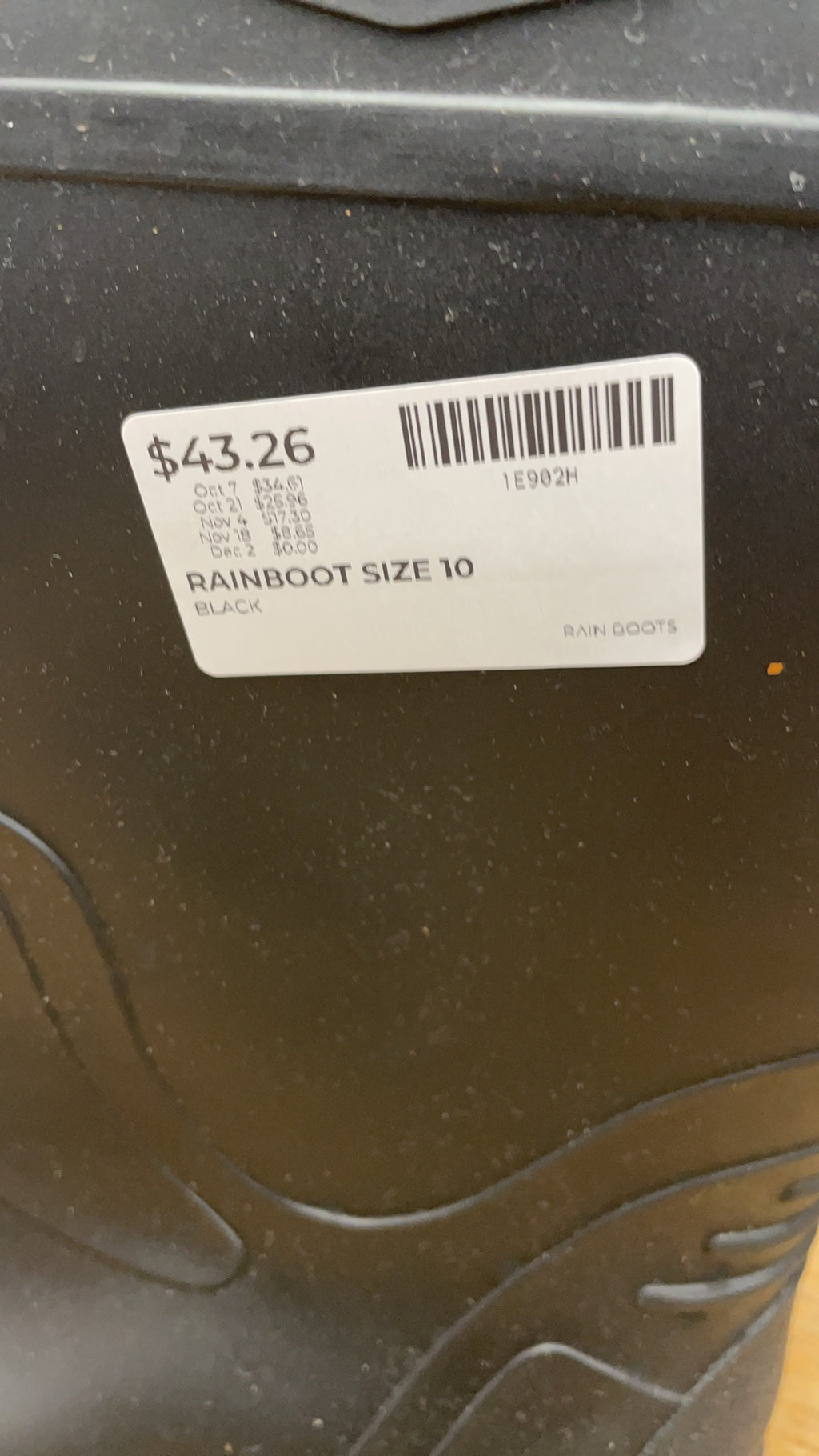 Generic Rain Boots Size 10 Black