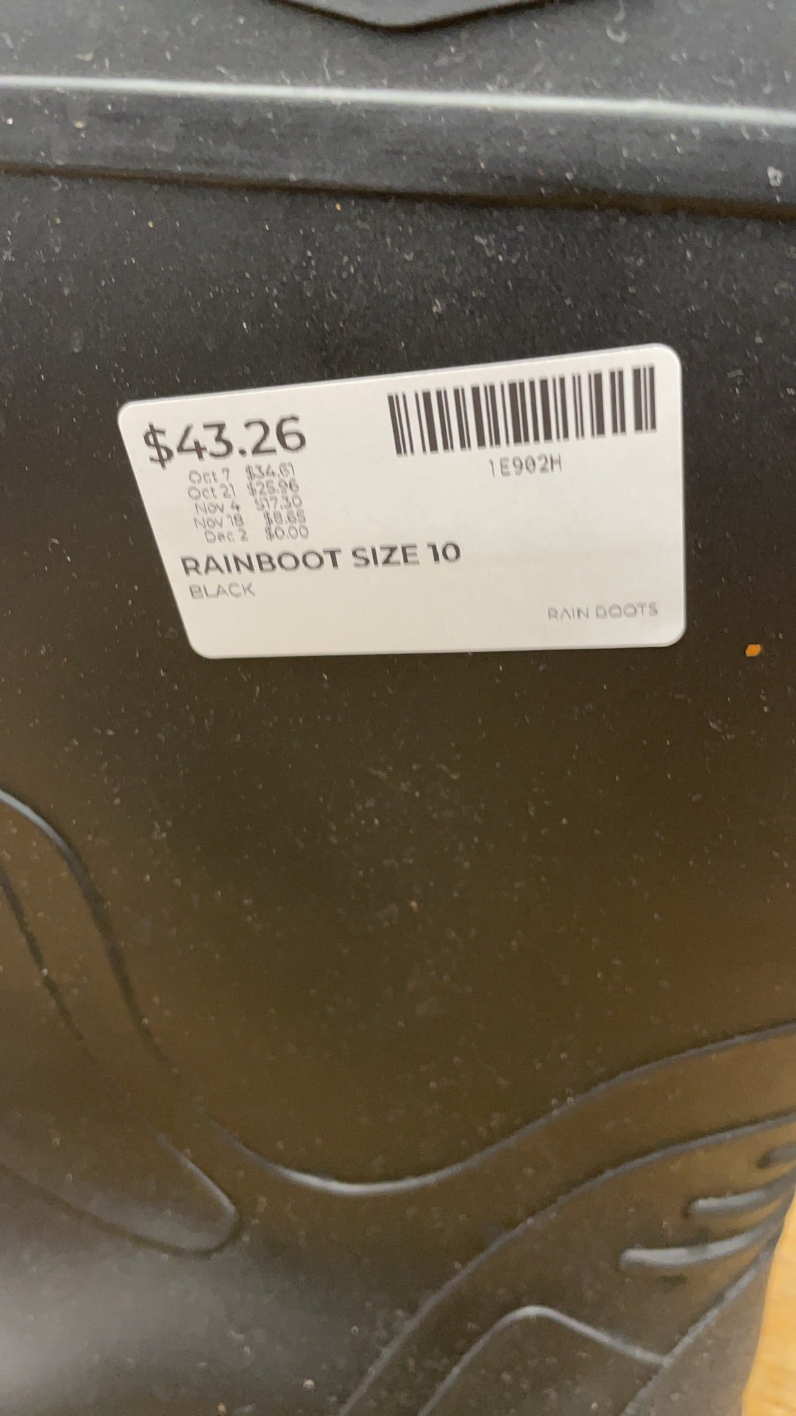 Generic Rain Boots Size 10 Black