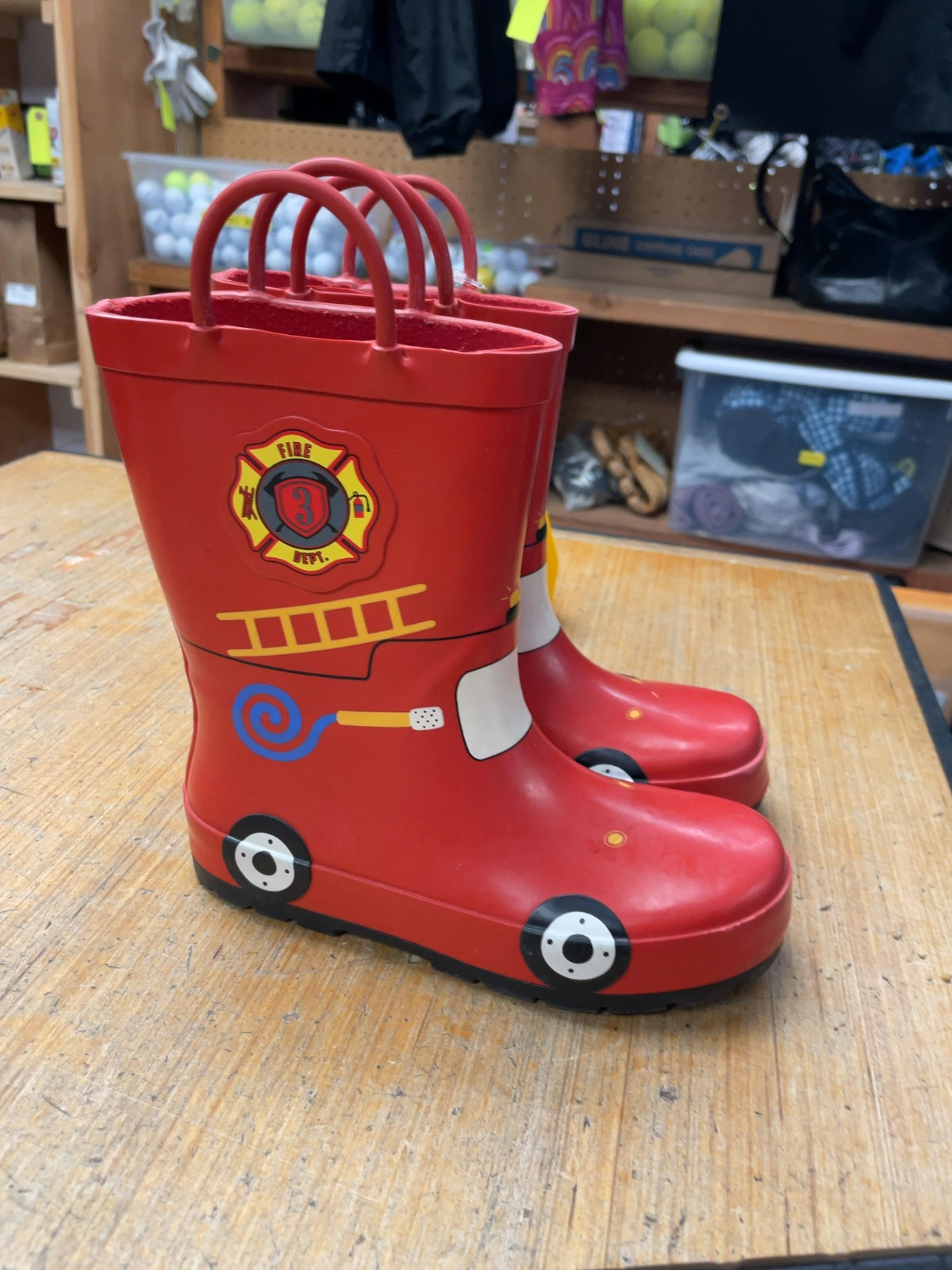 George Firetruck Size 12C Red Rain Boots