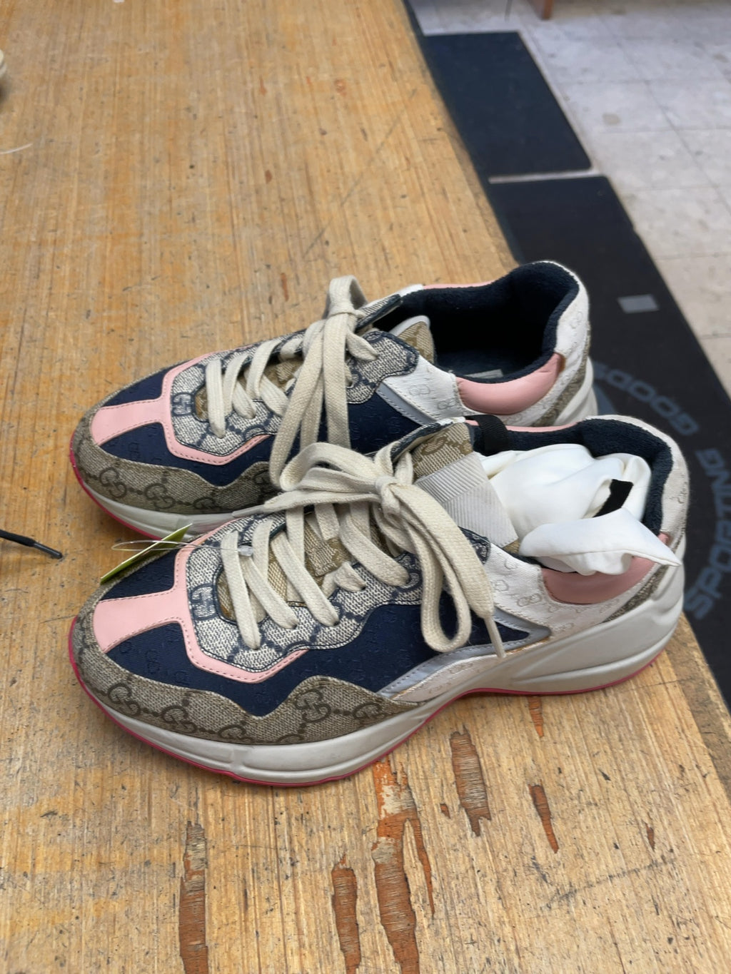 Gucci Ladies Multi-Color GG Monogram Sneakers
