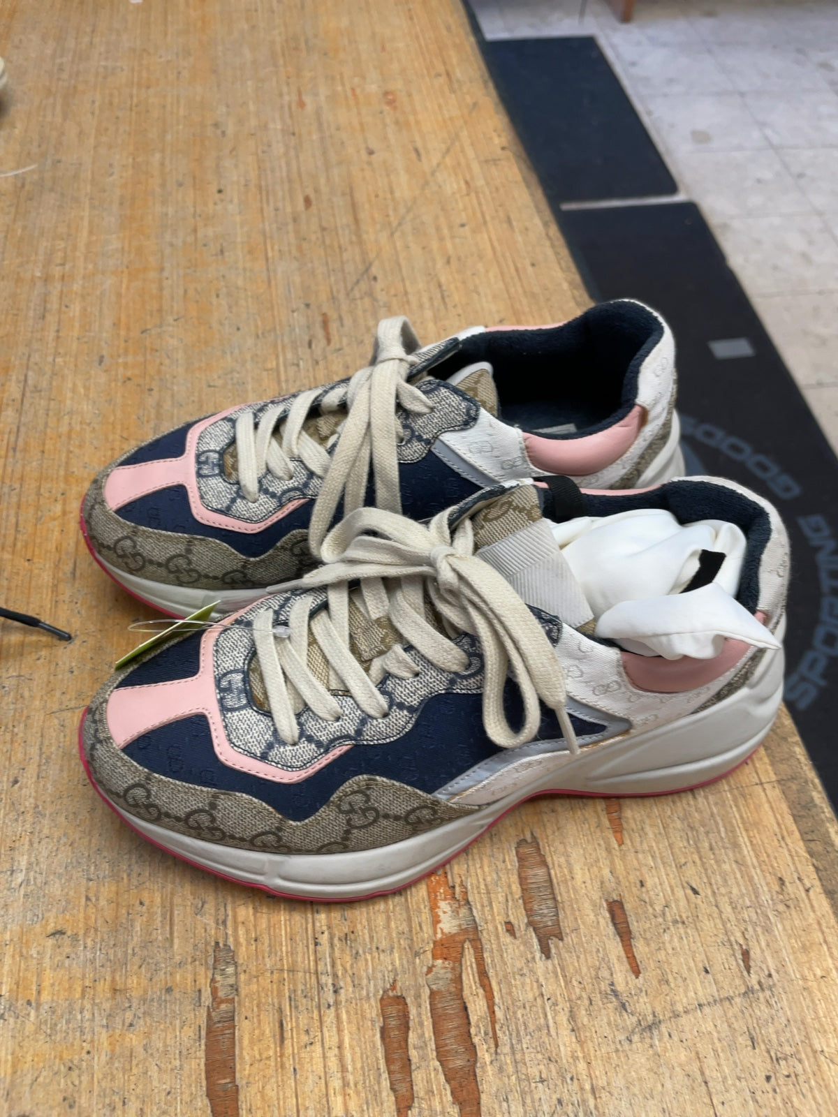 Gucci Ladies Multi-Color GG Monogram Sneakers