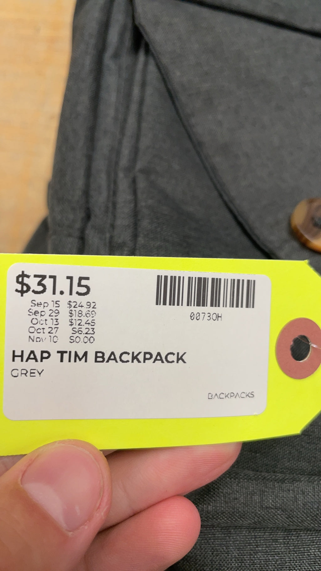 Hap Tim Backpack Grey