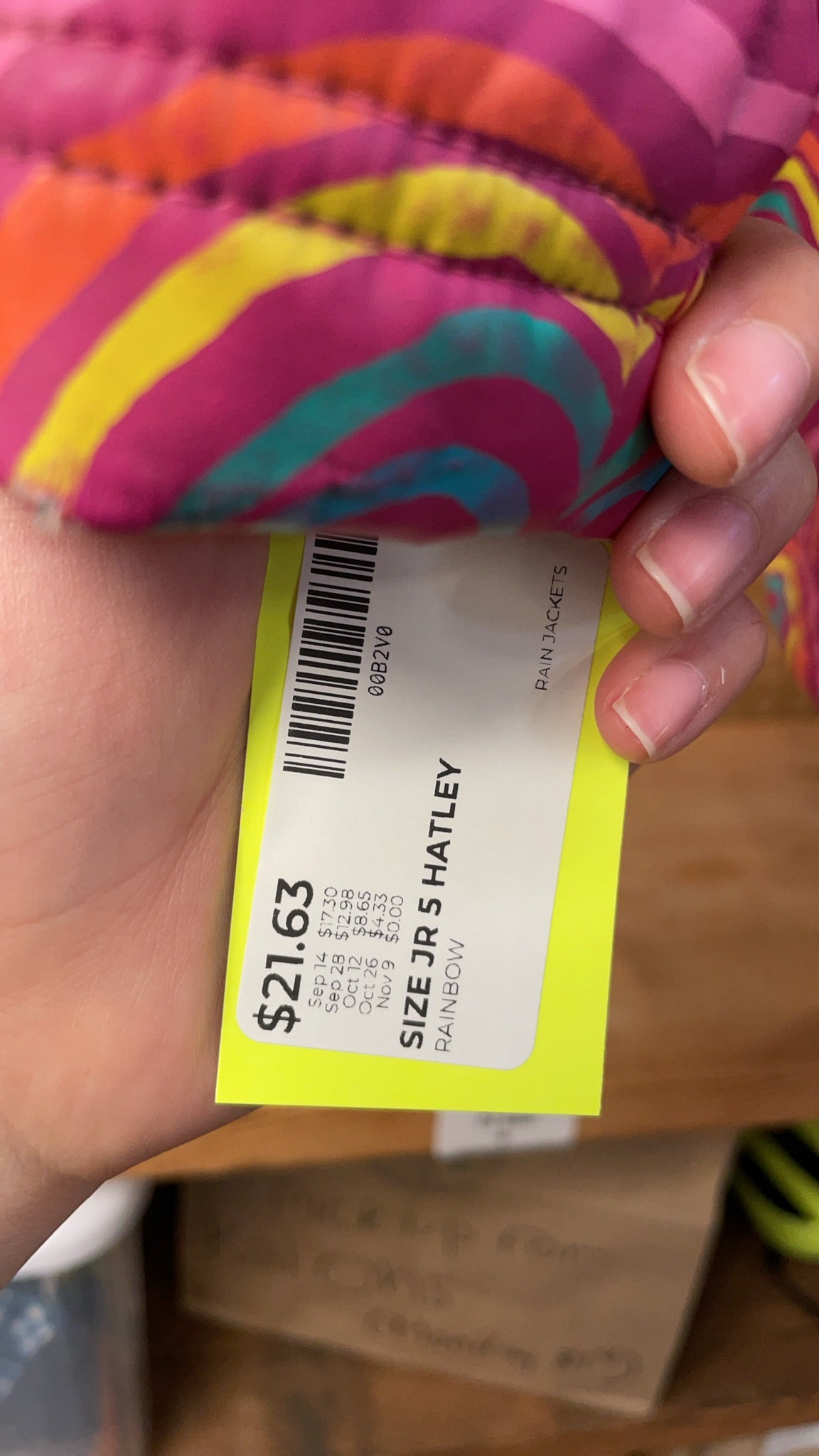 Hatley Rainbow Size JR 5 Rain Jacket