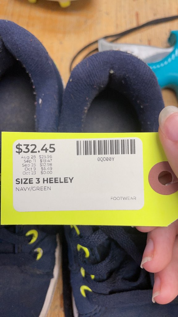 Heelys Size 3 Navy/Green Skate Shoes