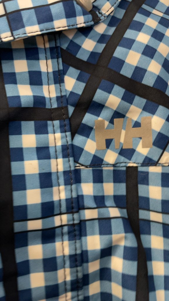 Helly Hansen Junior Plaid Blue Rain Jacket - Size JR 2