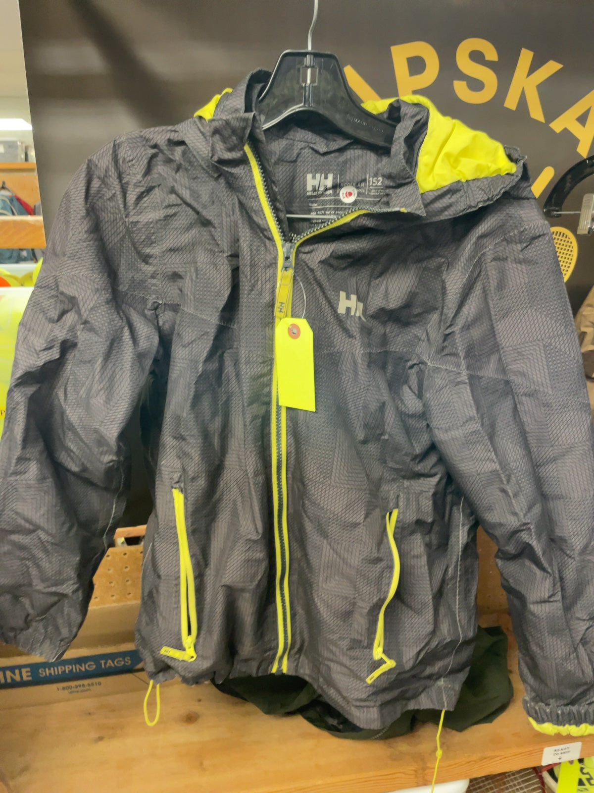 Helly Hansen Junior Rain Jacket Junior 12 Grey/Yellow