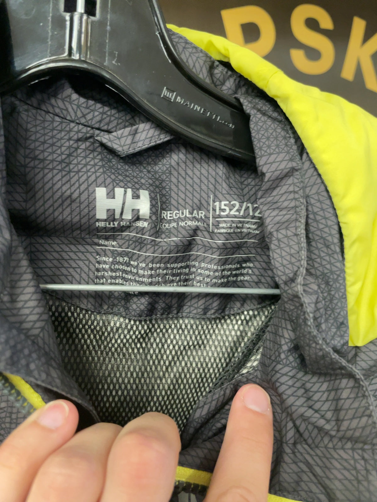 Helly Hansen Junior Rain Jacket Junior 12 Grey/Yellow