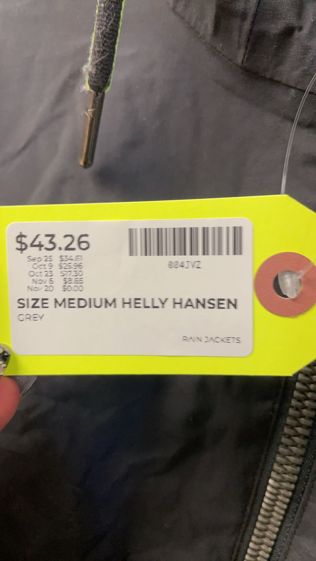 Helly Hansen Rain Jacket Medium Grey
