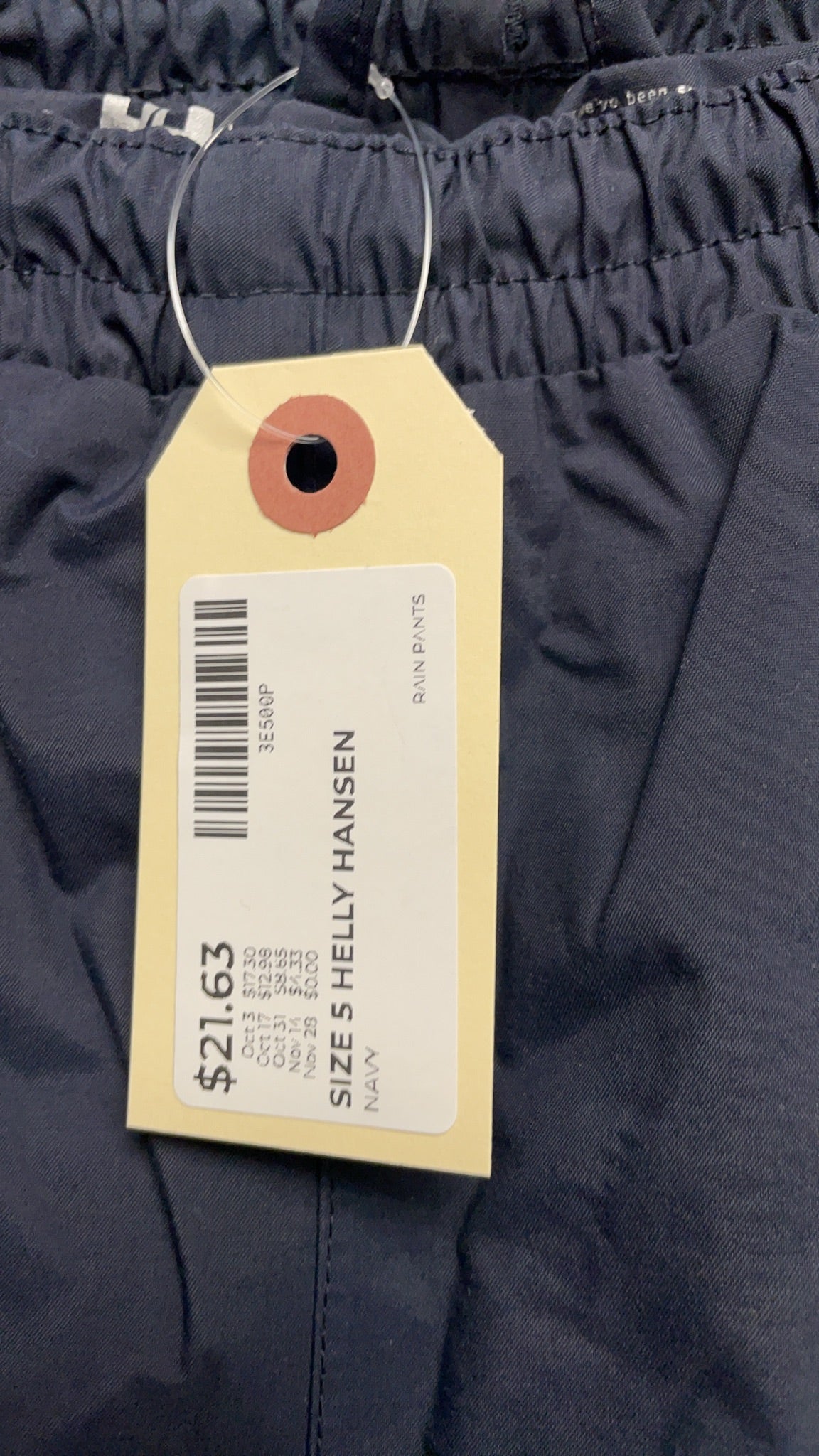 Helly Hansen Rain Pants Size 5 Navy