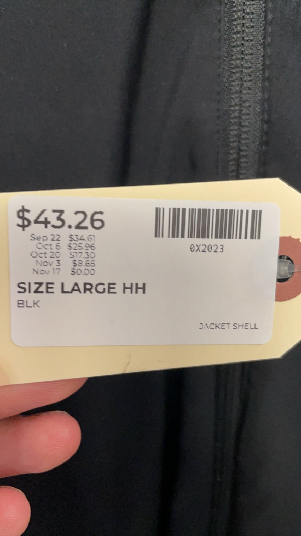 Helly Hansen Shell Jacket Size L Black