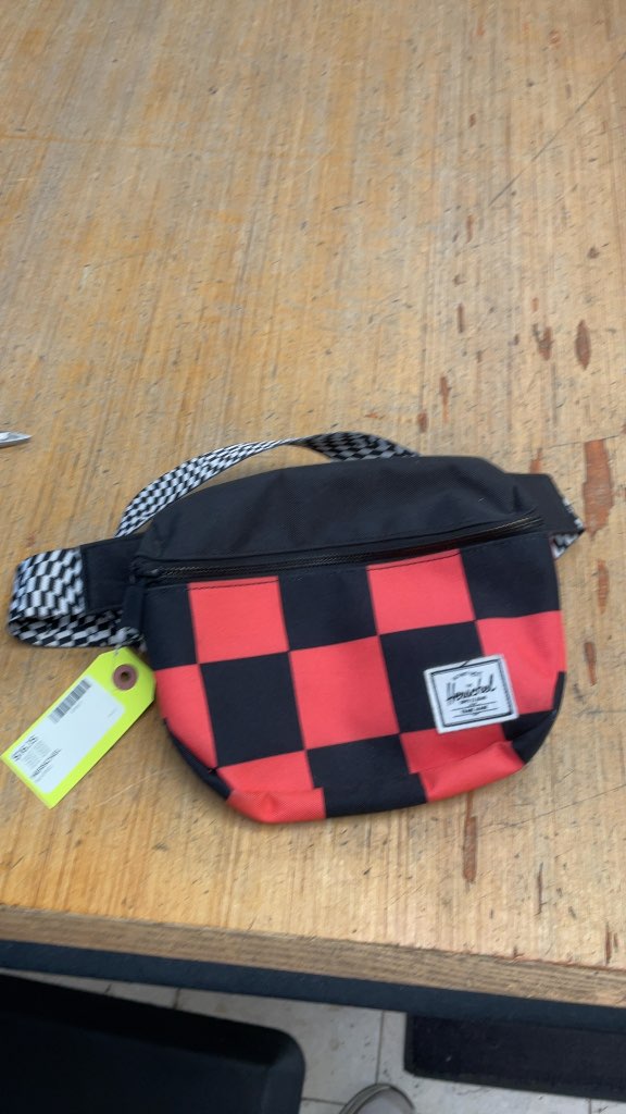 Herschel Black and Red Checkered Fanny Pack
