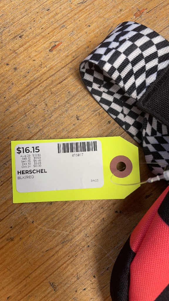 Herschel Black and Red Checkered Fanny Pack