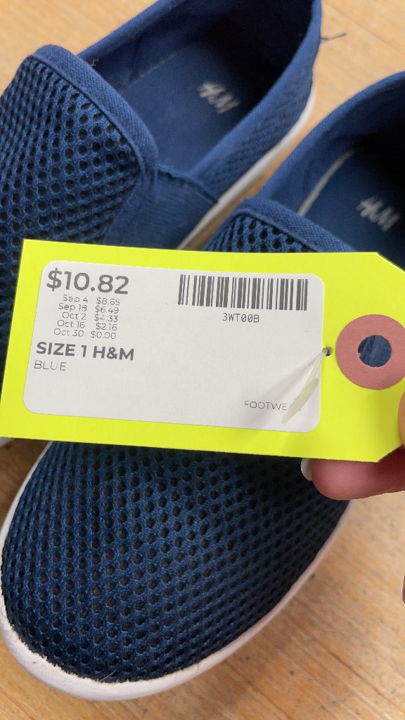 H&M Blue Mesh Slip-On Shoes - Size 1