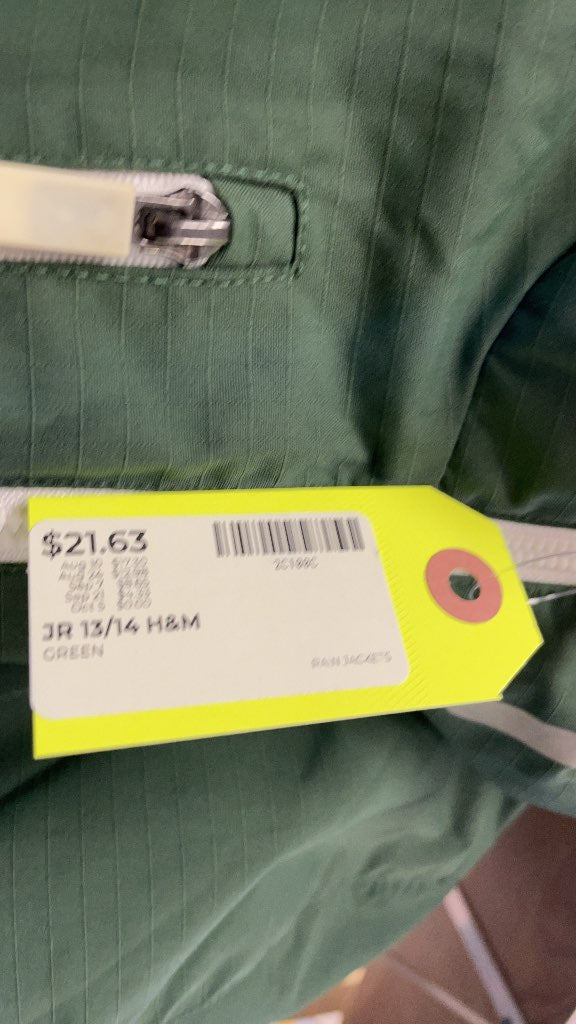 H&M Junior Rain Jacket - Green - Size 13/14