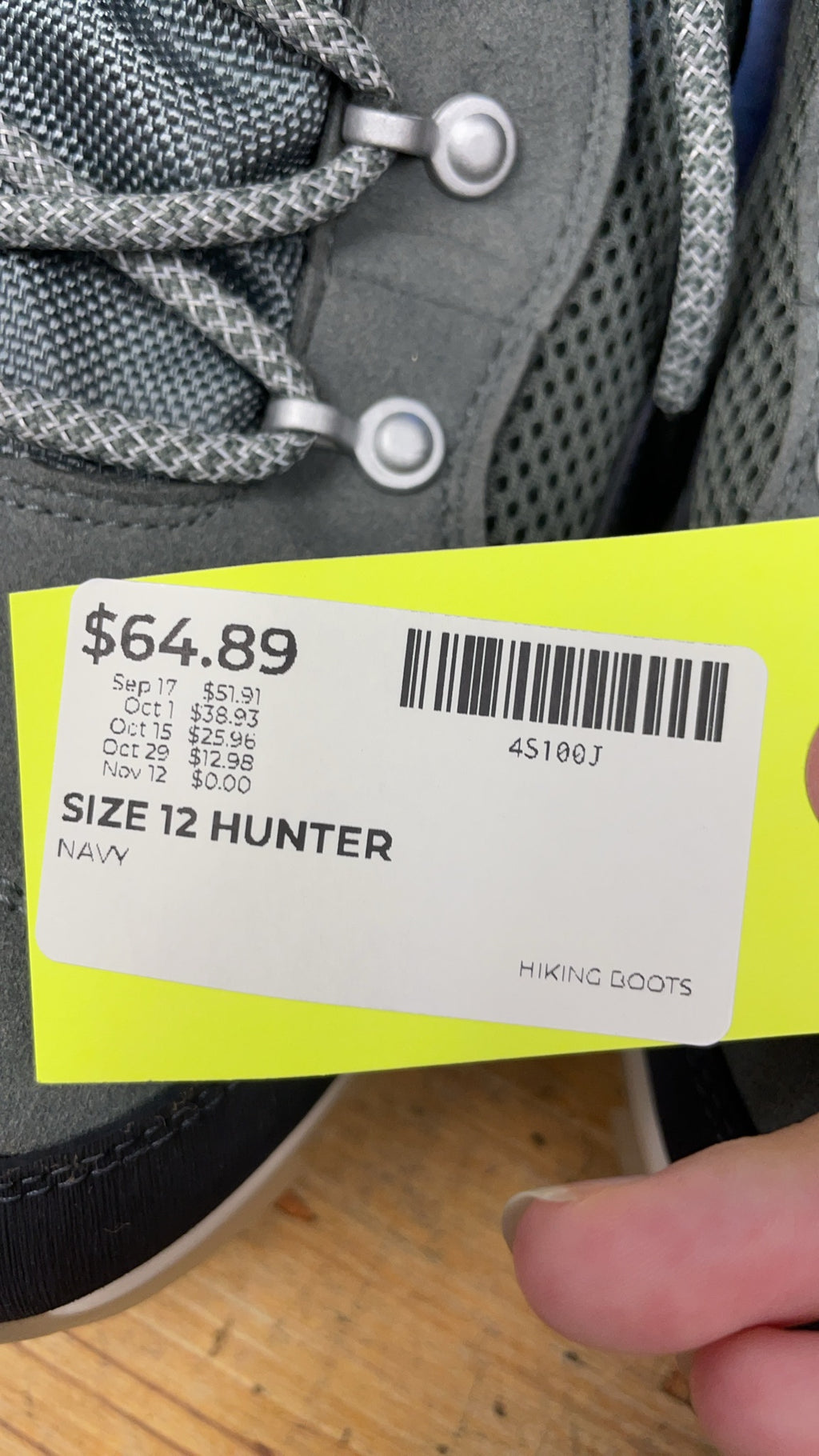 Hunter Hiking Boots Size 12 Navy