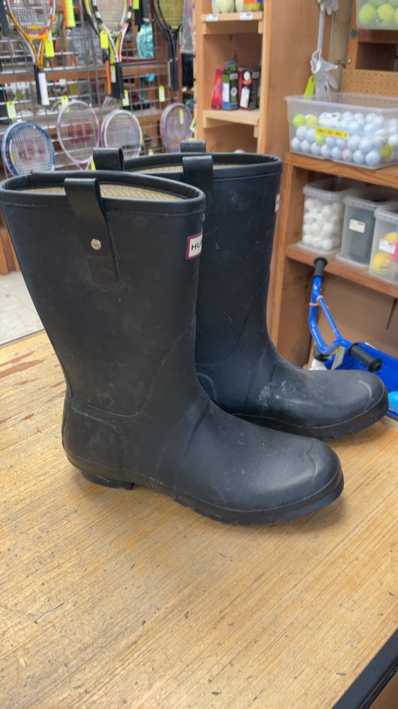 Hunter Ladies Rain Boots - Black, Size 11