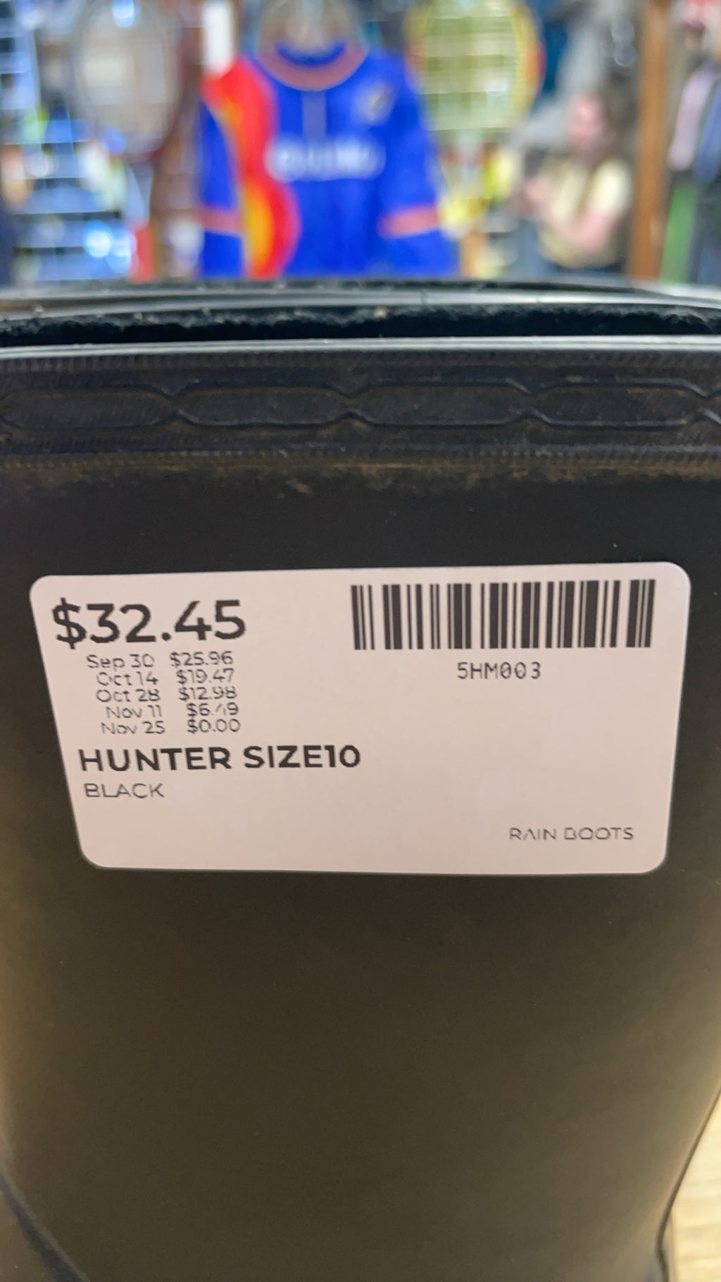Hunter Rain Boots Size 10 Black