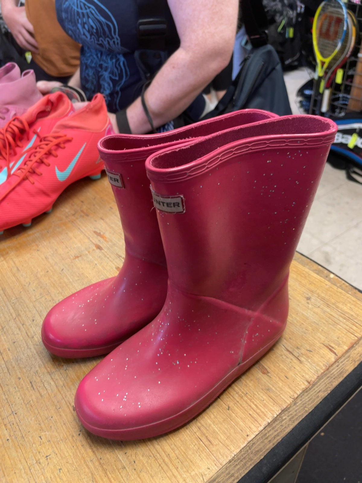 Hunter Rain Boots Size 2 Pink Glitter