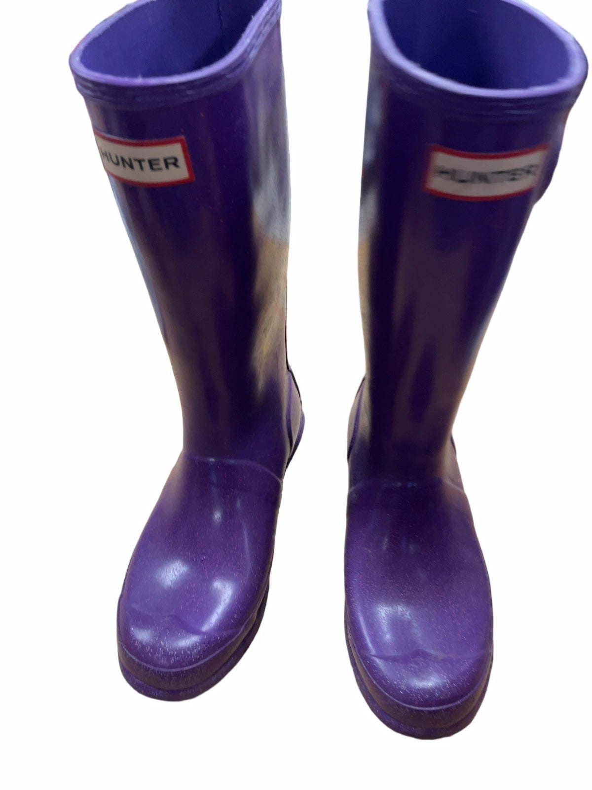 Hunter Rain Boots Size 4 Purple Glitter