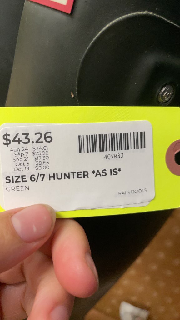 Hunter Tall Rain Boots - Green - Size 6/7 - AS IS