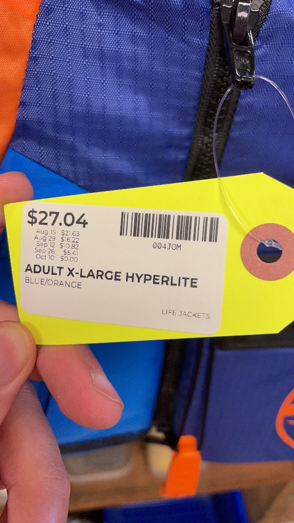 Hyperlite Adult XL/XXL Life Jacket Blue/Orange