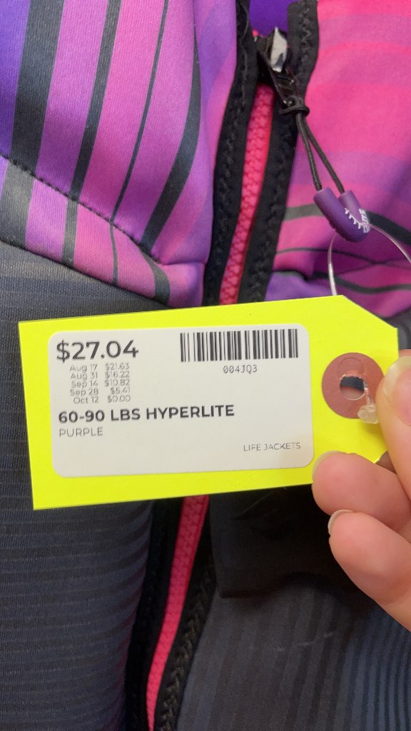 Hyperlite Youth Life Jacket (60-90 lbs) - Purple