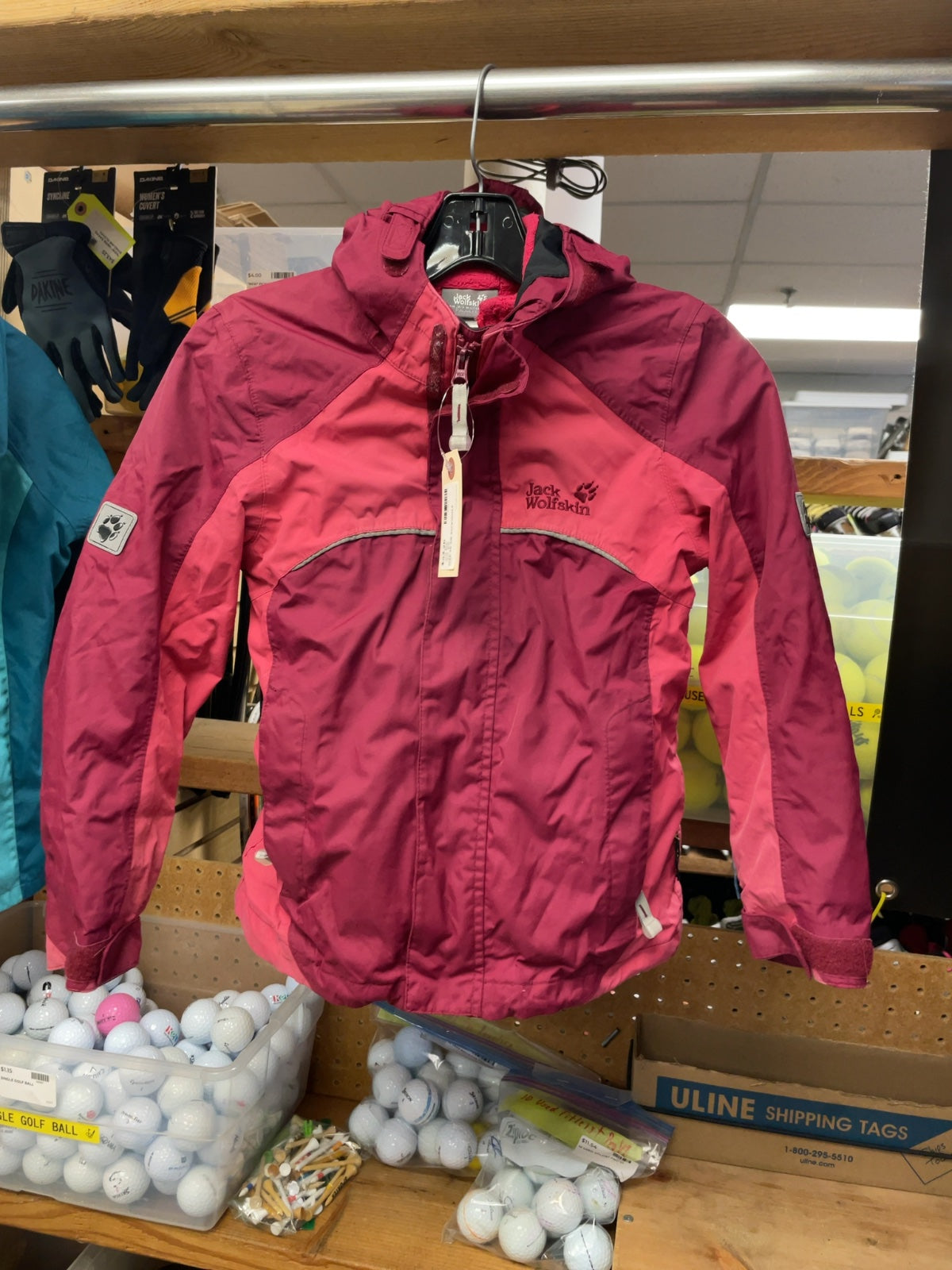 Jack Wolfskin JR 7/8 Pink Hooded Winter Jacket