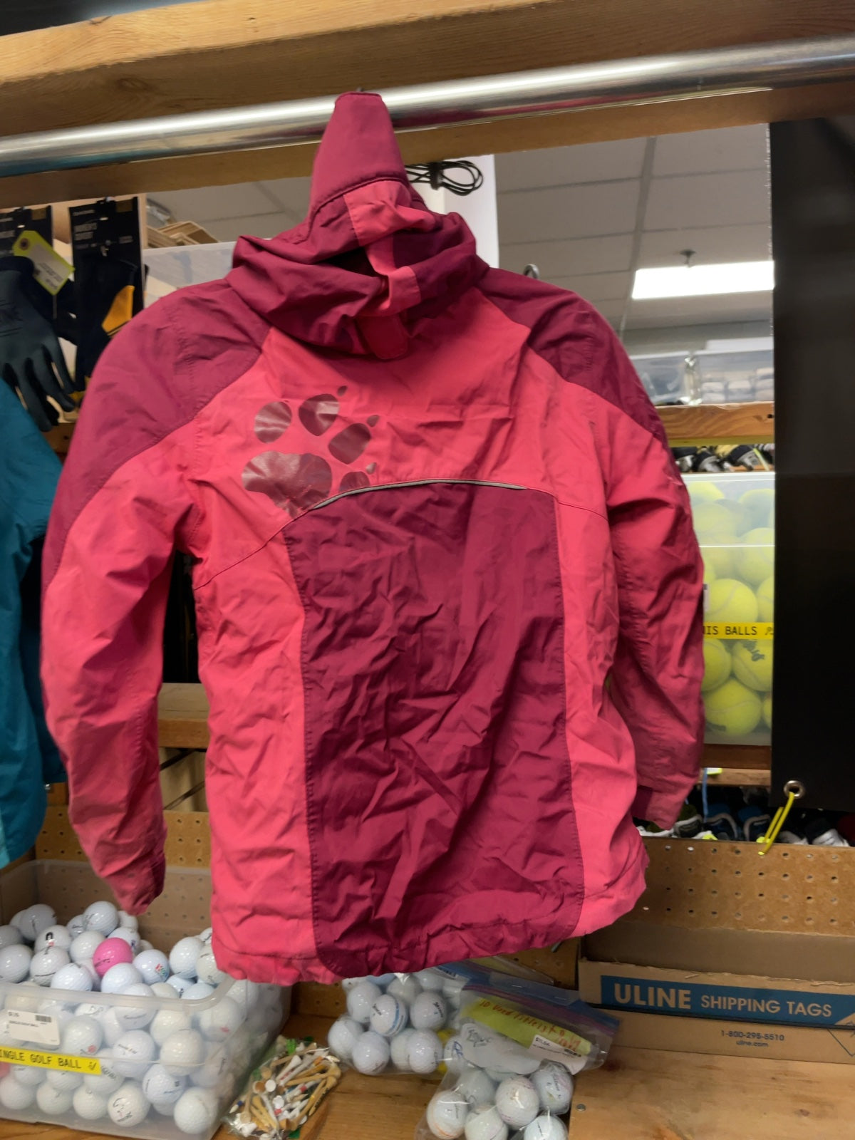 Jack Wolfskin JR 7/8 Pink Hooded Winter Jacket