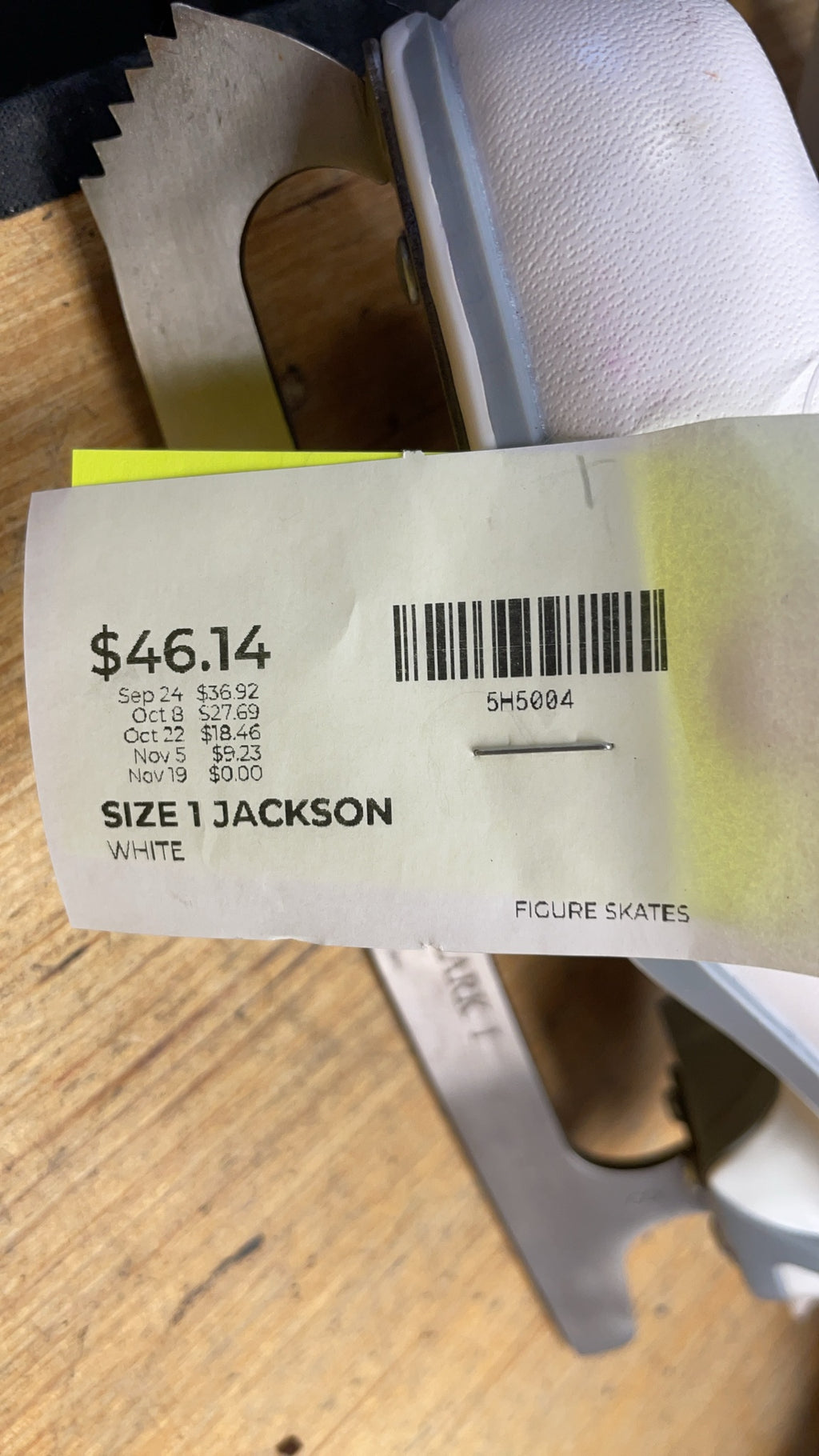 Jackson 150 Mark I Size 1 White Figure Skates