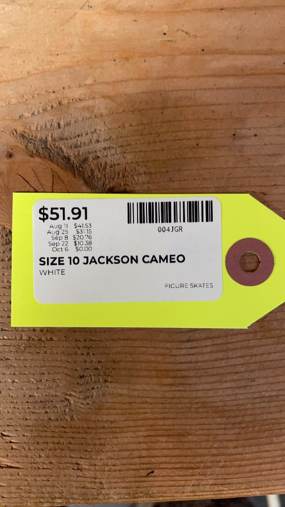 Jackson Cameo White Figure Skates Size 10