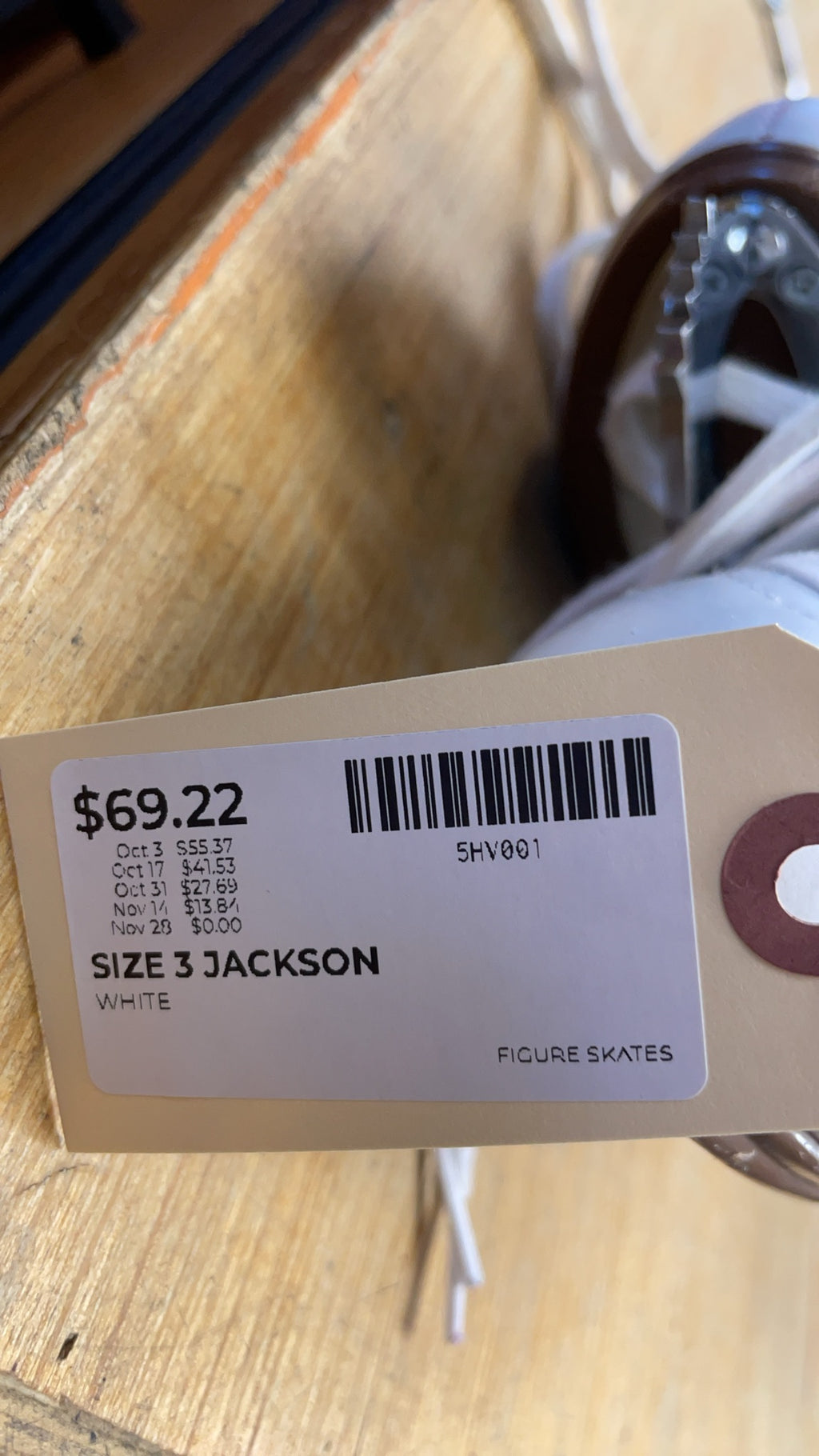 Jackson Mystique Size 3 White Figure Skates