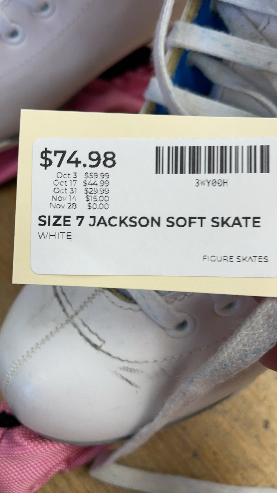 Jackson Soft Skate Size 7 White Figure Skates